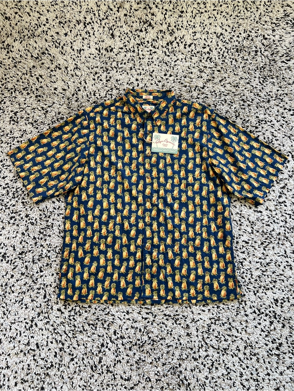 Reyn Spooner Hawaiian Shirt Regency Cotton Lawn Pineapple Print Men’s Size XL
